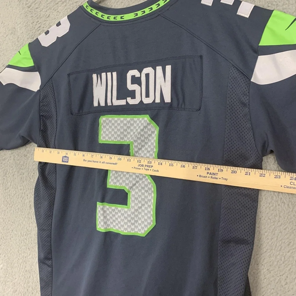 Seattle Seahawks Jersey Mens Large Blue NFL Football Russell Wilson Nike